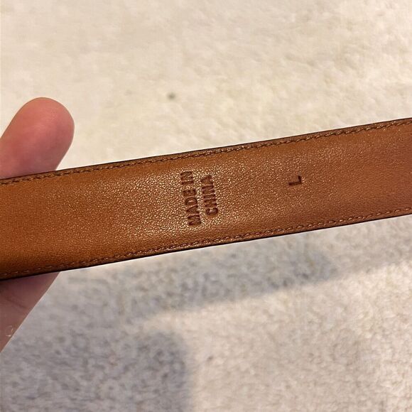 Ralph Lauren Brown Leather Belt Boys L Gold Buckle Church Uniform Animal Print - Picture 12 of 13